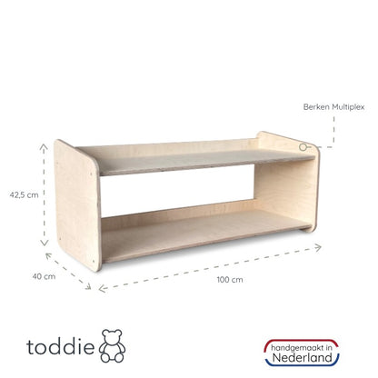 Jollie montessori speelgoedkast | Boekenkast 2 planken - blank - toddie.nl ®