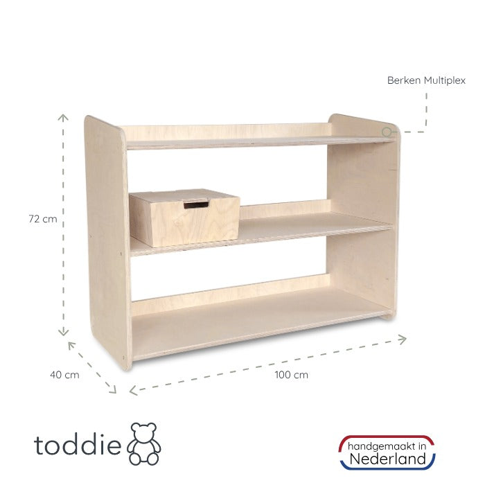 Jollie Montessori speelgoedkast | Boekenkast 3 planken - blank - toddie.nl ®