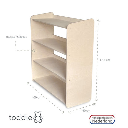 Jollie montessori speelgoedkast | Boekenkast 4 planken - blank - toddie.nl ®