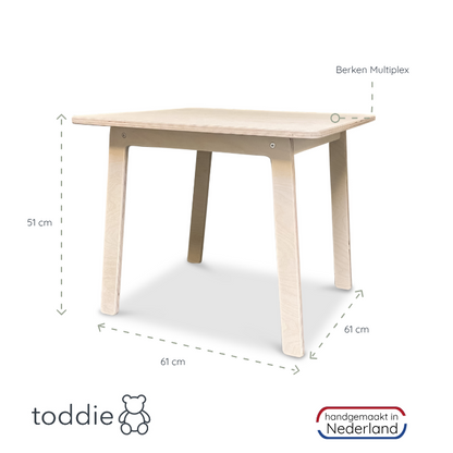 Houten kleutertafeltje 4-7 jaar - blank - toddie.nl