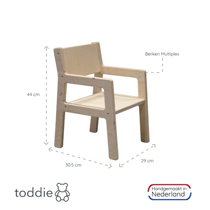 Houten kindermeubelsetje 1-4 jaar | Tafeltje + 2 stoeltjes - blank - toddie.nl