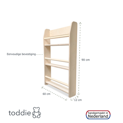Shelfie montessori boekenrek kinderkamer | 3 planken - blank - toddie.nl ®