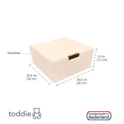 Montessori opbergkisten kinderkamer | Stapelbare houten kisten als opstapje - blank - toddie.nl ®