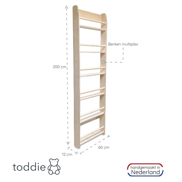 Shelfie montessori boekenrek kinderkamer | 6 planken - blank - toddie.nl ®