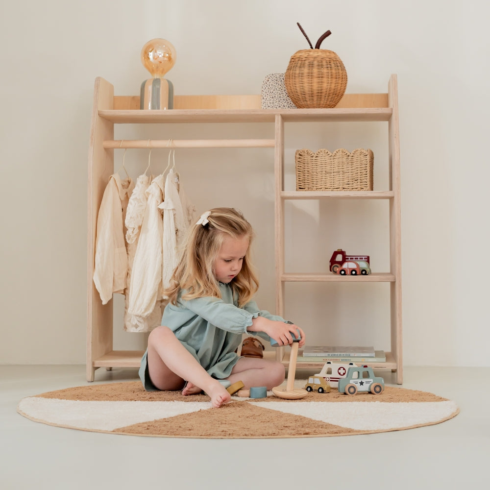 Montessori Kleiderschrank Kinderzimmer | Kindergarderobe - natur Kleiderschrank toddie.de