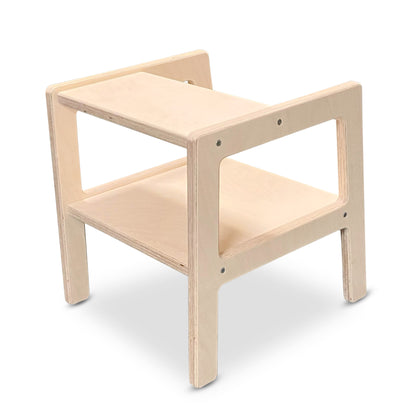 Montessori subtiele leertoren | Houten opstapje, krukje - blank - toddie.nl ®