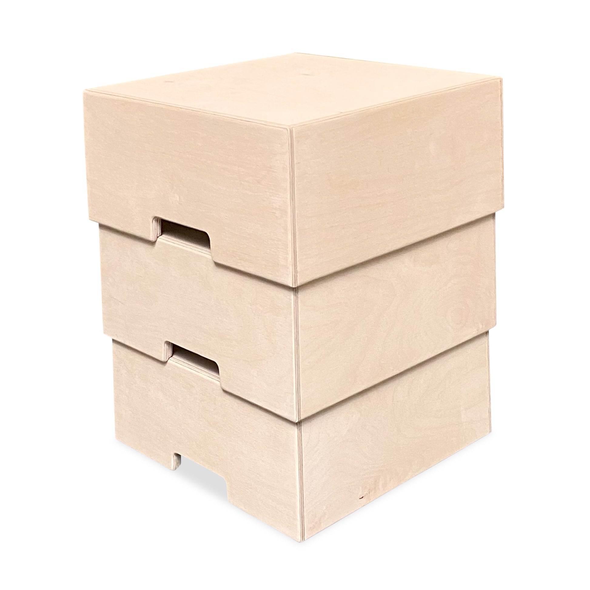 Montessori opbergkisten kinderkamer | Stapelbare houten kisten als opstapje - blank - toddie.nl ®