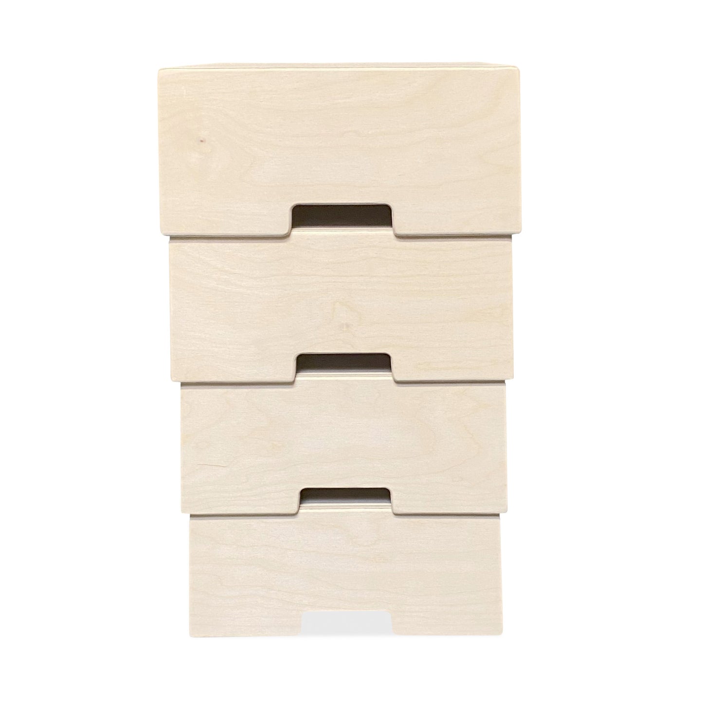 Montessori opbergkisten kinderkamer | Stapelbare houten kisten als opstapje - blank - toddie.nl ®