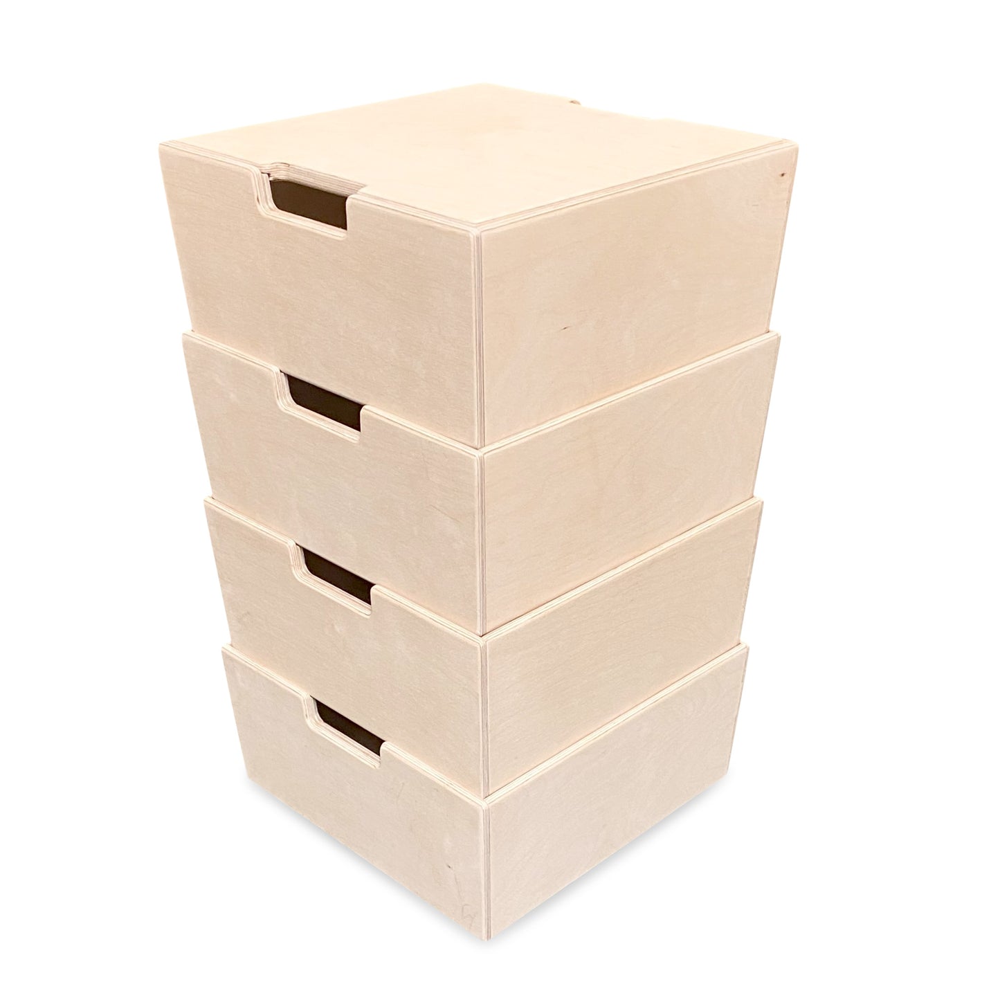 Montessori opbergkisten kinderkamer | Stapelbare houten kisten als opstapje - blank - toddie.nl ®