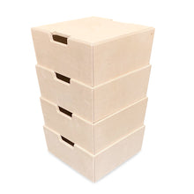 Montessori opbergkisten kinderkamer | Stapelbare houten kisten als opstapje - blank - toddie.nl ®