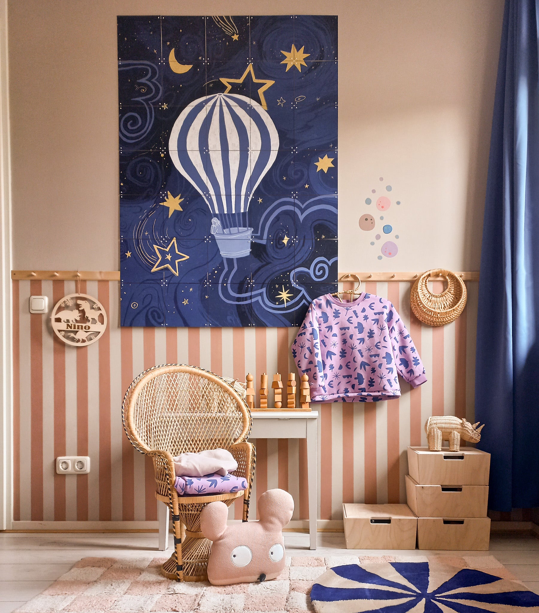 Montessori opbergkisten kinderkamer | Stapelbare houten kisten als opstapje - blank - toddie.nl ®