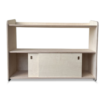 Jollie Montessori speelgoedkast met schuifdeurtjes | Boekenkast 3 planken - blank - toddie.nl ®