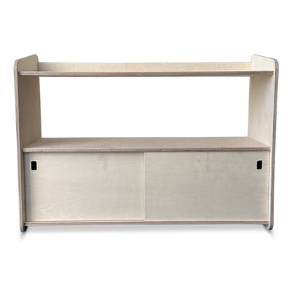 Jollie Montessori speelgoedkast met schuifdeurtjes | Boekenkast 3 planken - blank - toddie.nl ®