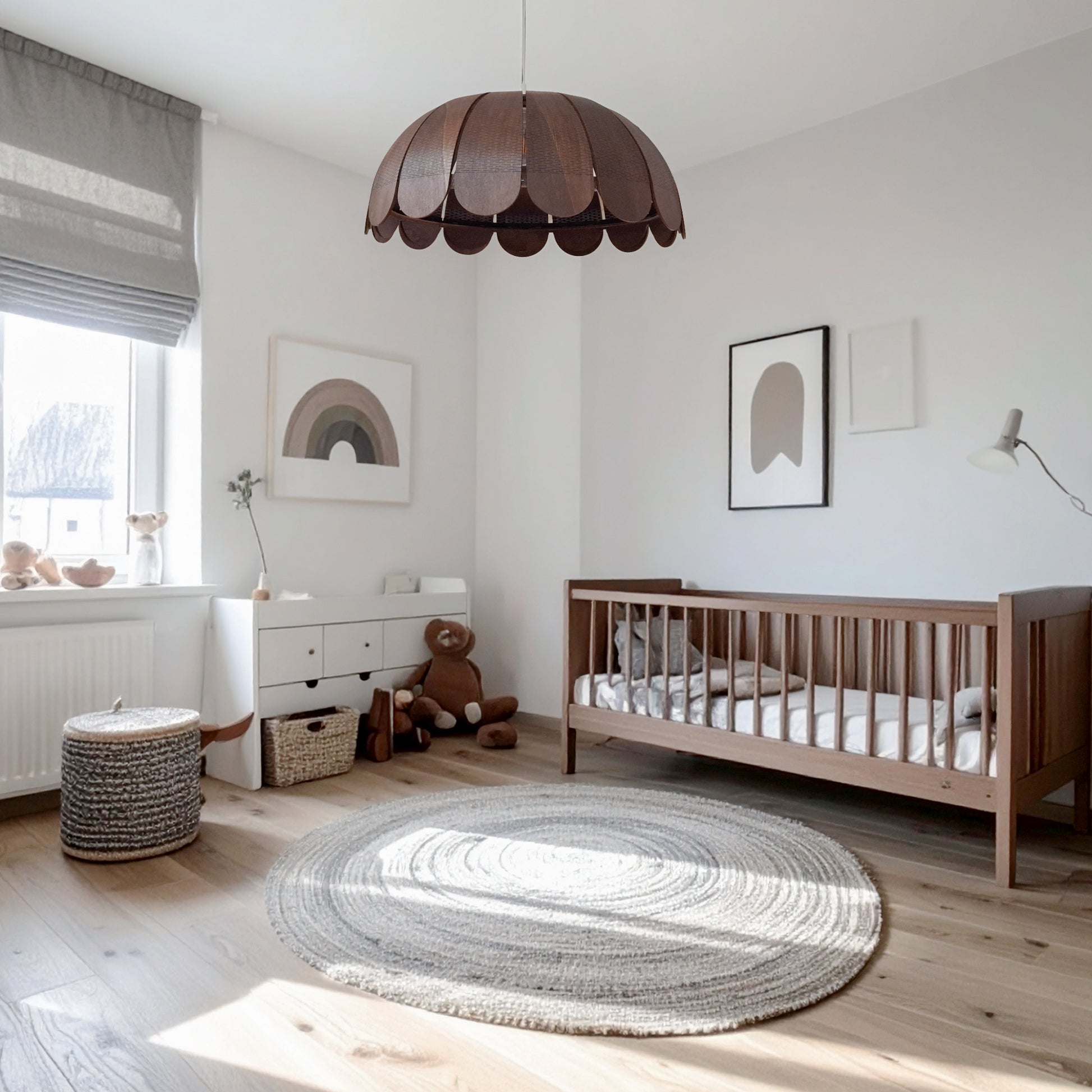 Houten hanglamp kinderkamer | Bubble Wengé (Walnut) - toddie.nl ®