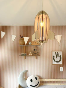 Houten hanglamp kinderkamer | Raket - blank - toddie.nl ®