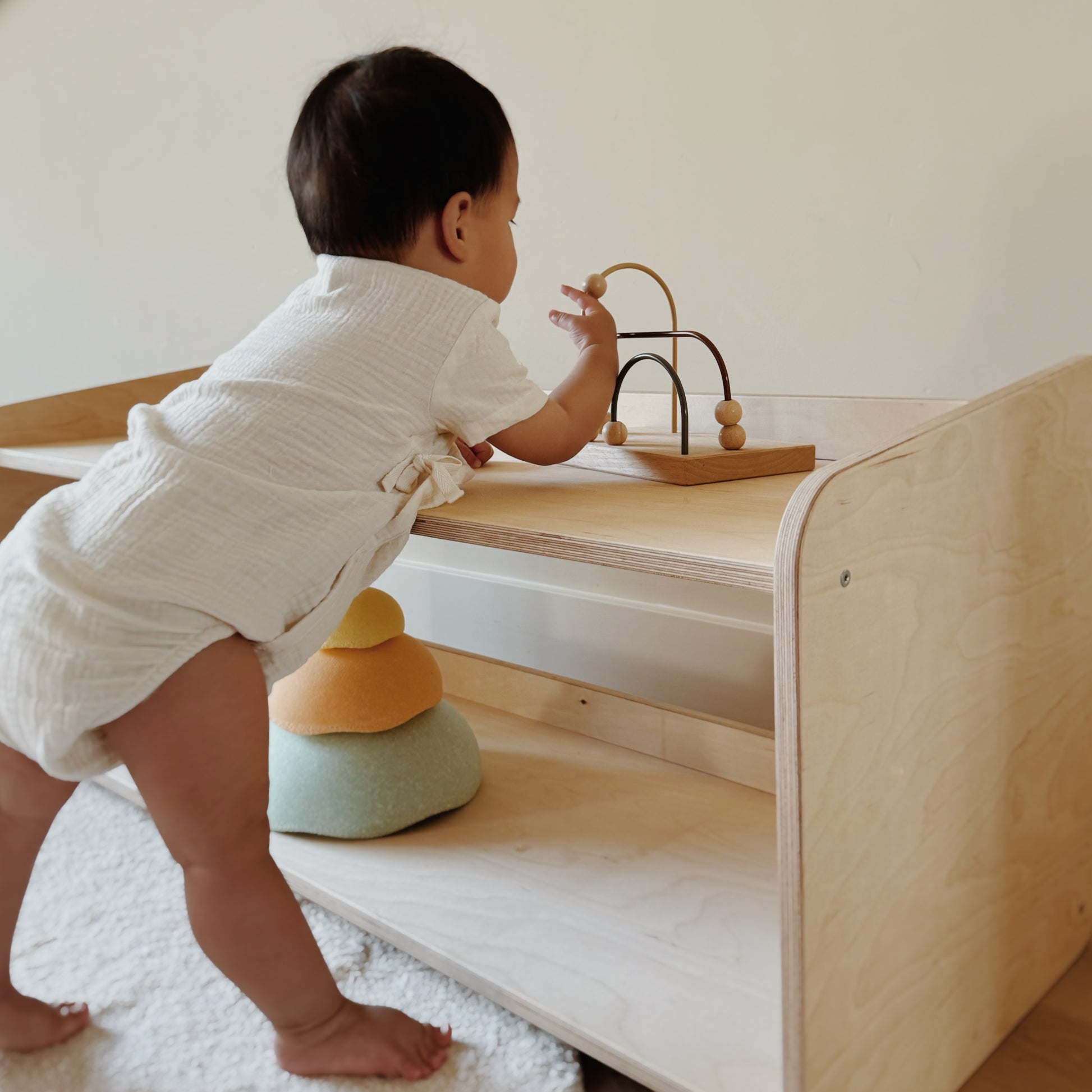 Jollie montessori speelgoedkast | Boekenkast 2 planken - blank - toddie.nl ®