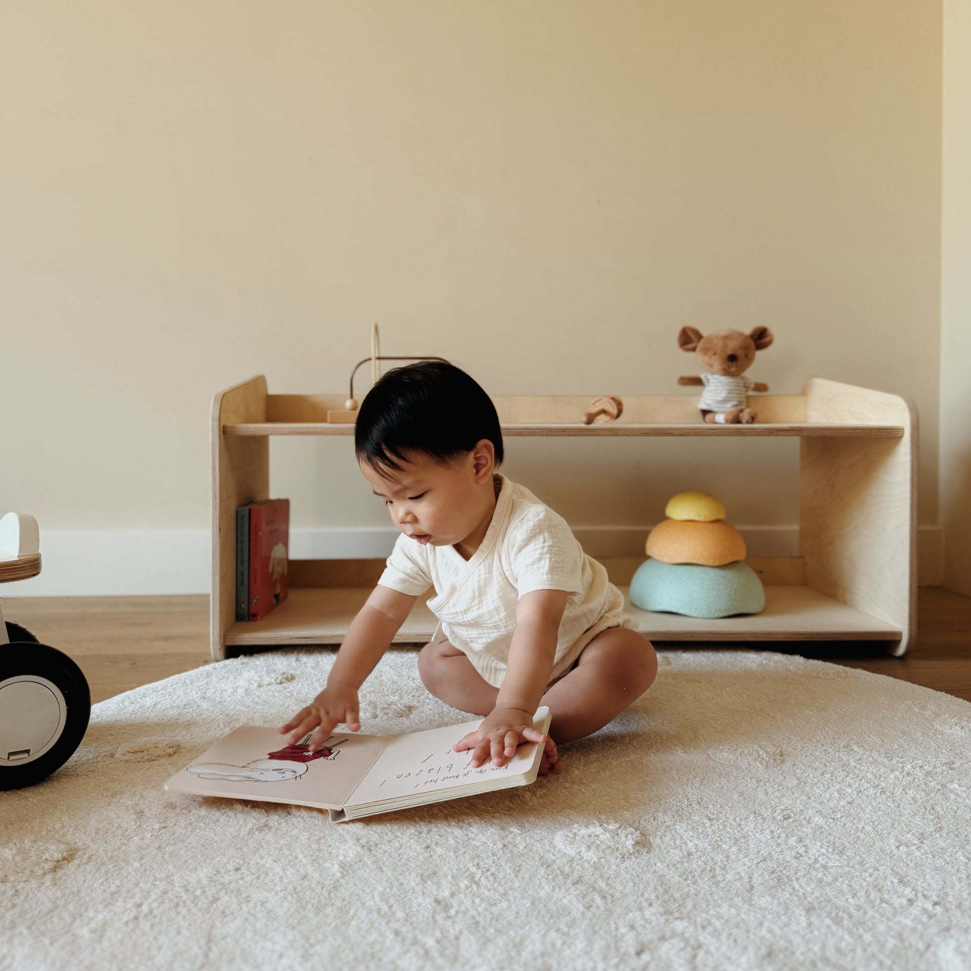 Jollie montessori speelgoedkast | Boekenkast 2 planken - blank - toddie.nl ®