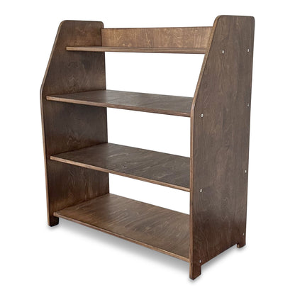 Moodie Montessori speelmeubel, speelgoedkast | Kinderopbergmeubel 4 planken - wengé - toddie.nl ®