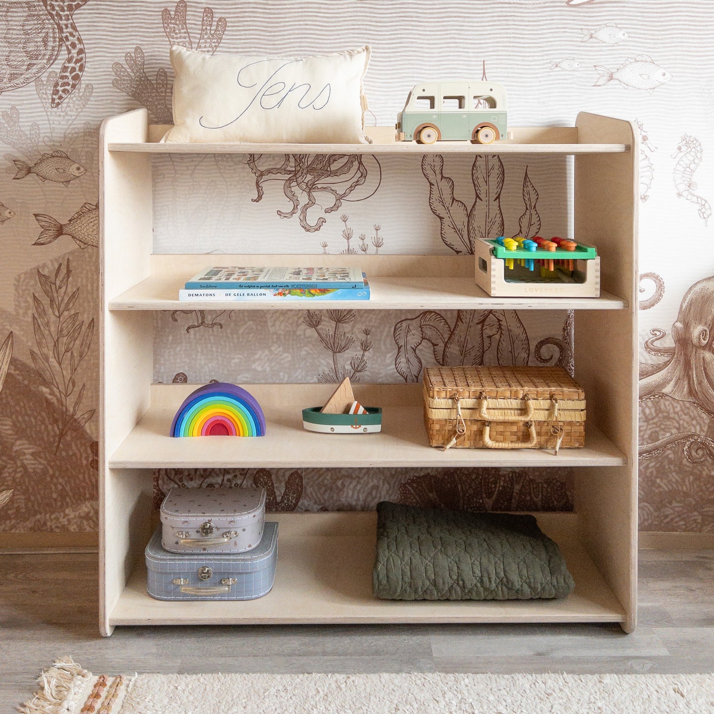 Jollie montessori speelgoedkast | Boekenkast 4 planken - blank - toddie.nl ®