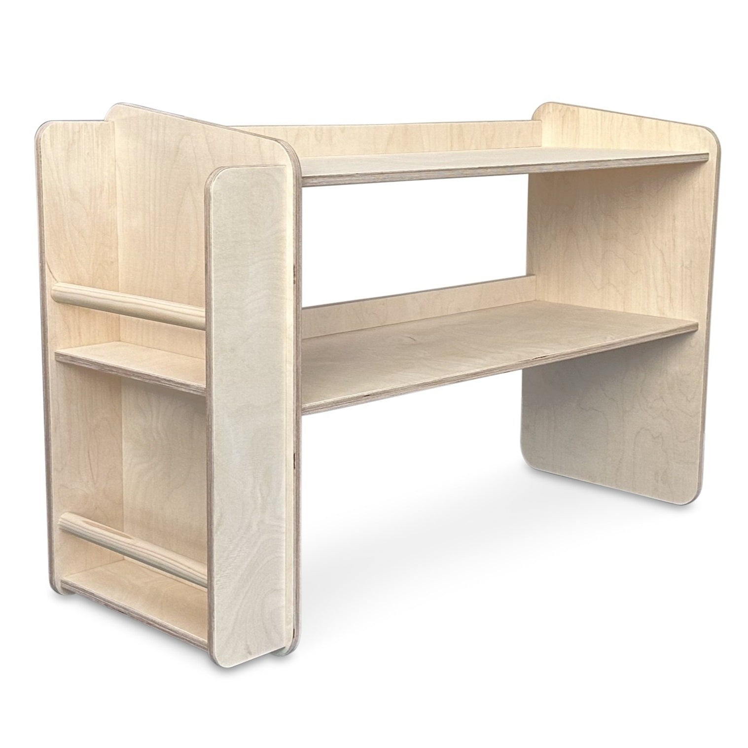 Jollie montessori open speelgoedkast met zijkant boekenrek | Boekenkast 2 planken - blank - toddie.nl ®