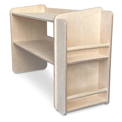 Jollie montessori open speelgoedkast met zijkant boekenrek | Boekenkast 2 planken - blank - toddie.nl ®