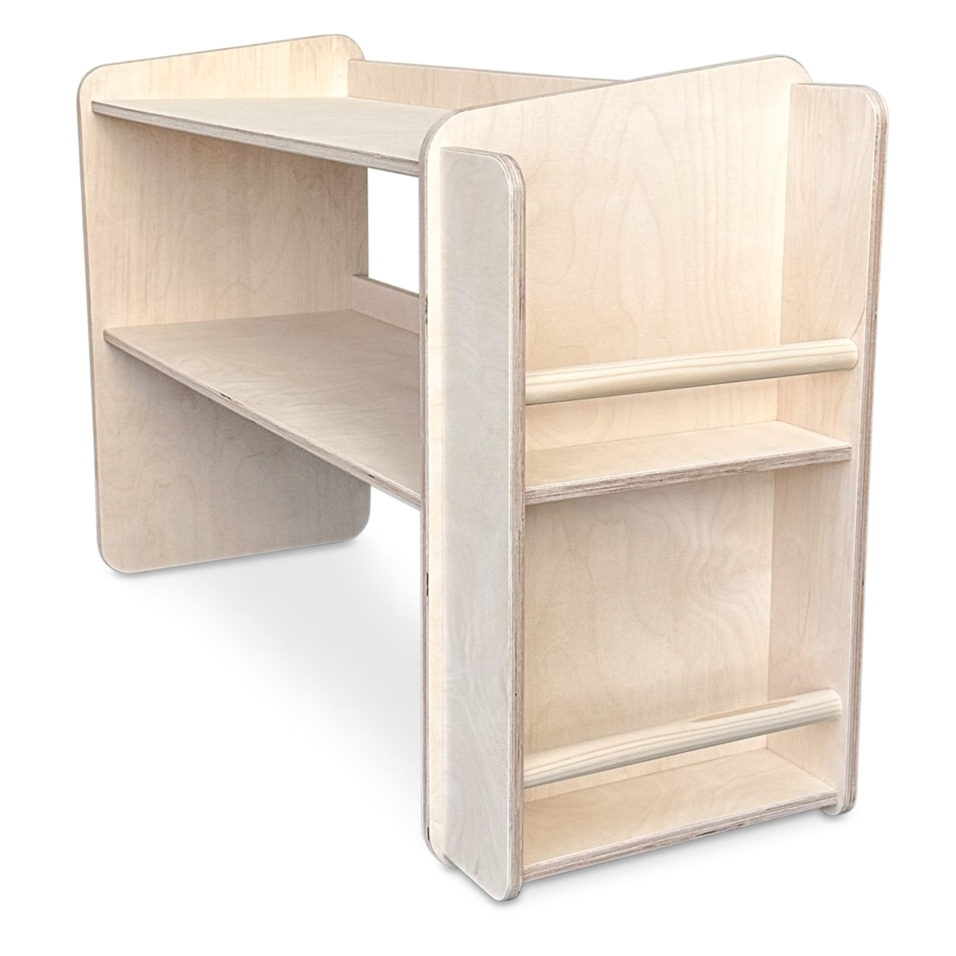 Jollie montessori open speelgoedkast met boekenkast+ rijdende opbergkisten | Boekenkast 2 planken - blank - toddie.nl ®