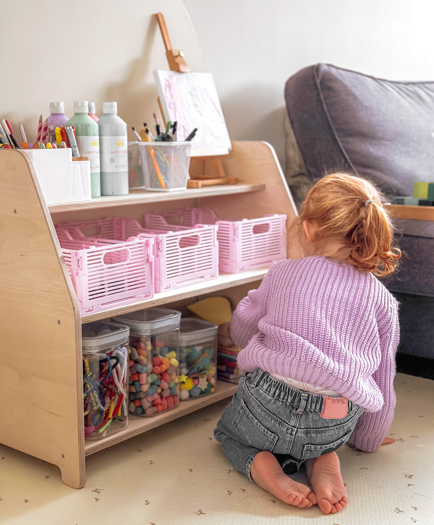 Moodie montessori speelmeubel | Kinderopbergmeubel 3 planken - blank - toddie.nl ®