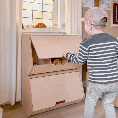Stowie Stapelbare Opbergkist met Deksel - blank - toddie.nl ®