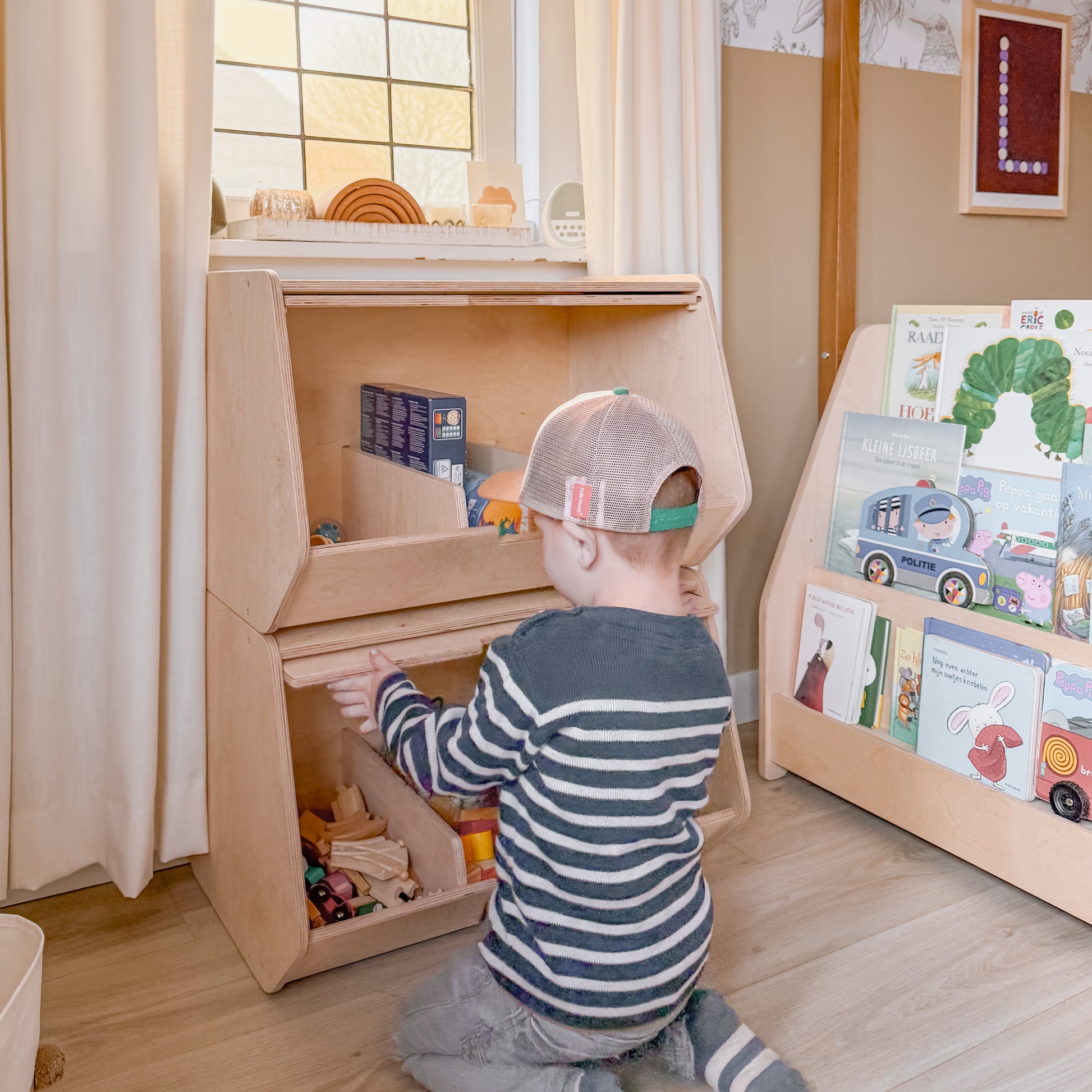 Stowie Stapelbare Opbergkist met Deksel - blank - toddie.nl ®