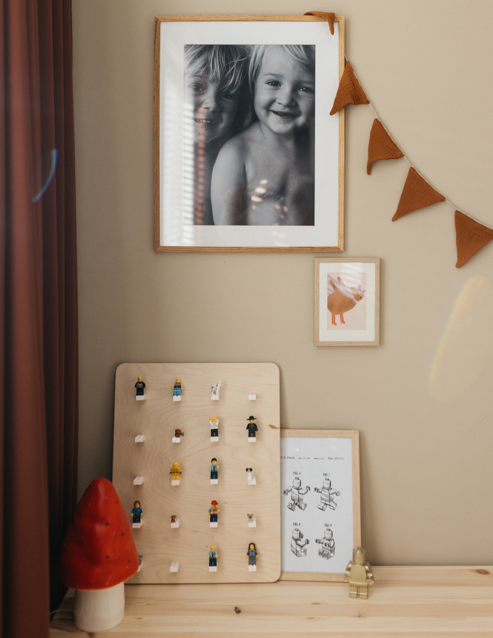 Houten wandbord kinderkamer | legobord - blank - toddie.nl ®