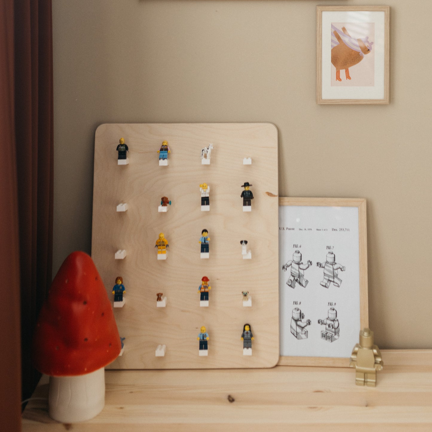 Houten wandbord kinderkamer | legobord - blank - toddie.nl ®