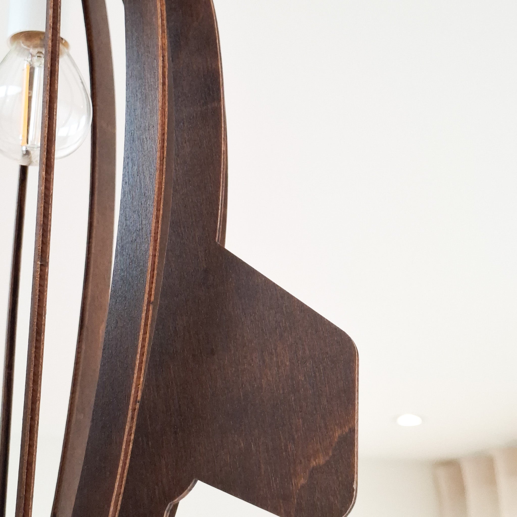 Træhængelampe til børneværelse | Raket - Wengé