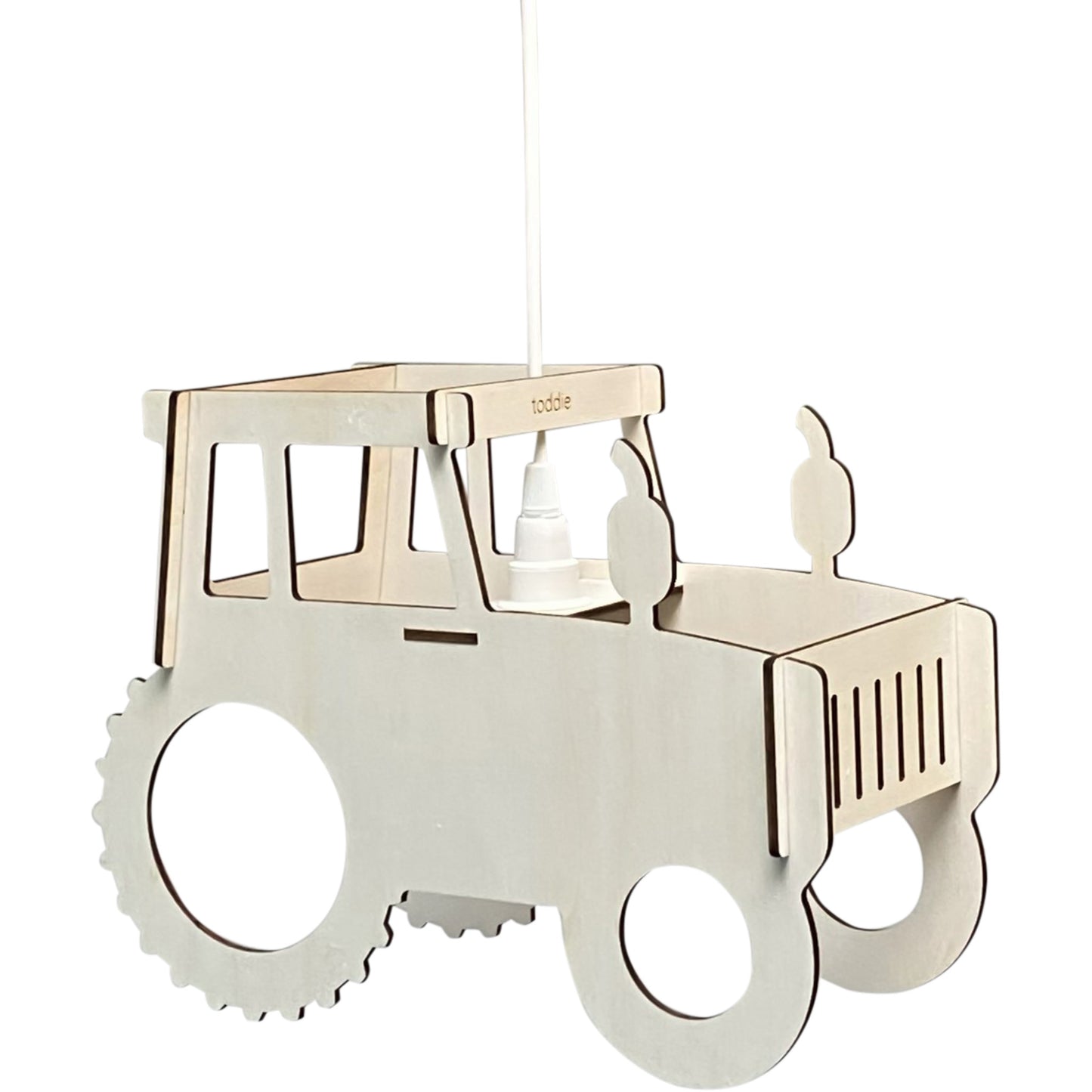 Houten hanglamp kinderkamer | Trekker - blank - toddie.nl ®