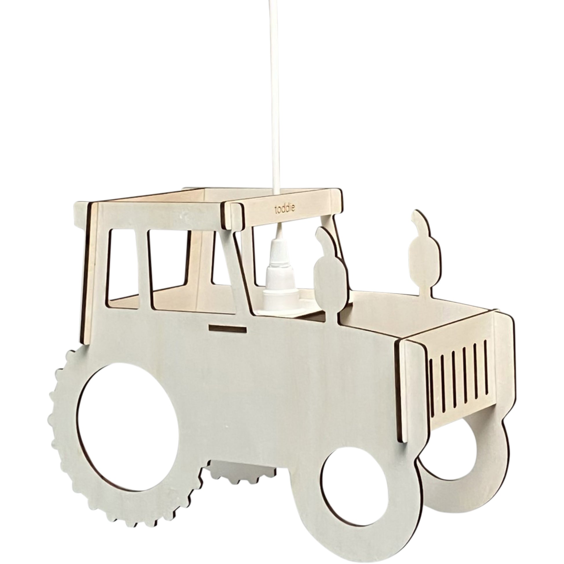Houten hanglamp kinderkamer | Trekker - blank - toddie.nl ®