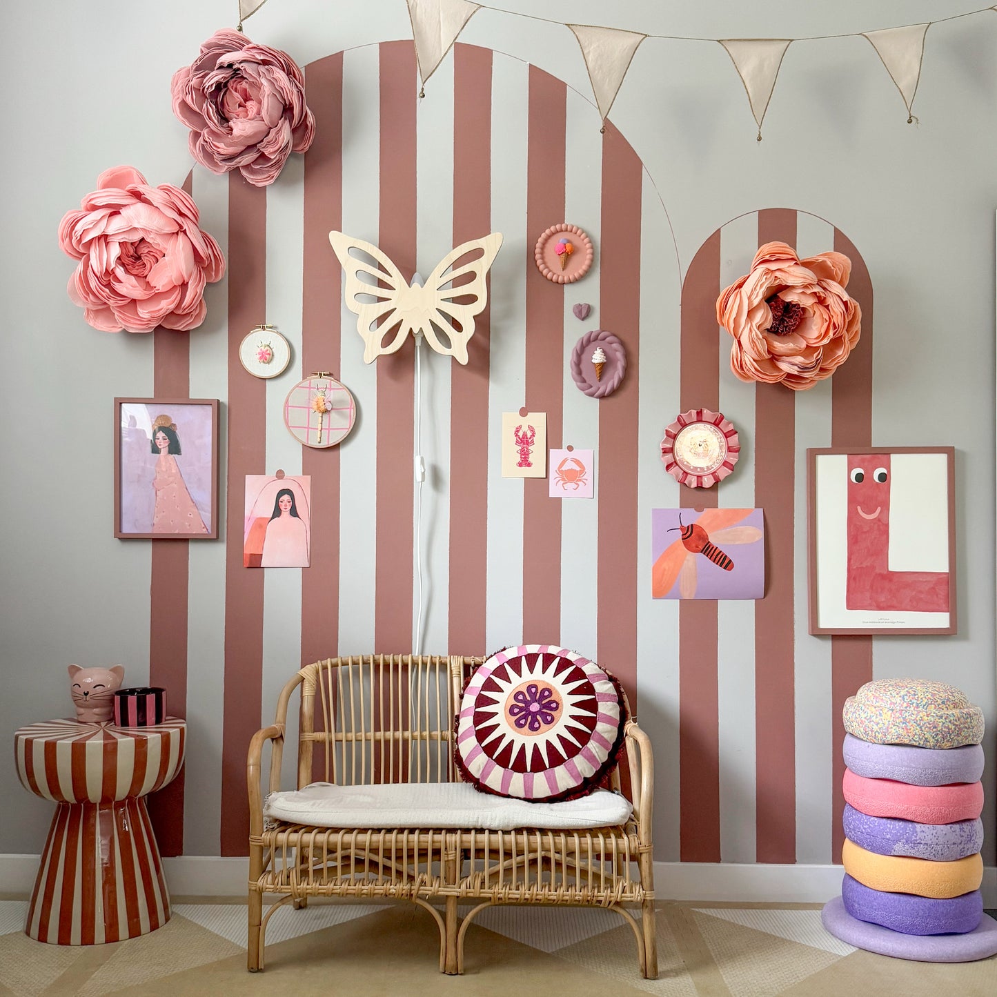 Houten wandlamp kinderkamer | Vlinder - blank - toddie.nl ®