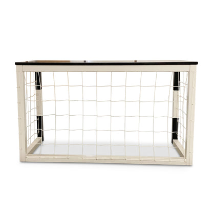 Houten bureau | Voetbal doel bureau met net - wit/zwart - toddie.nl