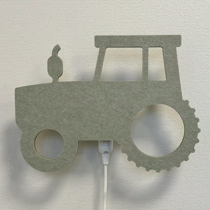 Væglampe i filt traktor salviegrøn – lampe slukket