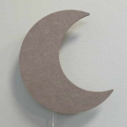 Væglampe i filt måne sandbeige – lampe slukket