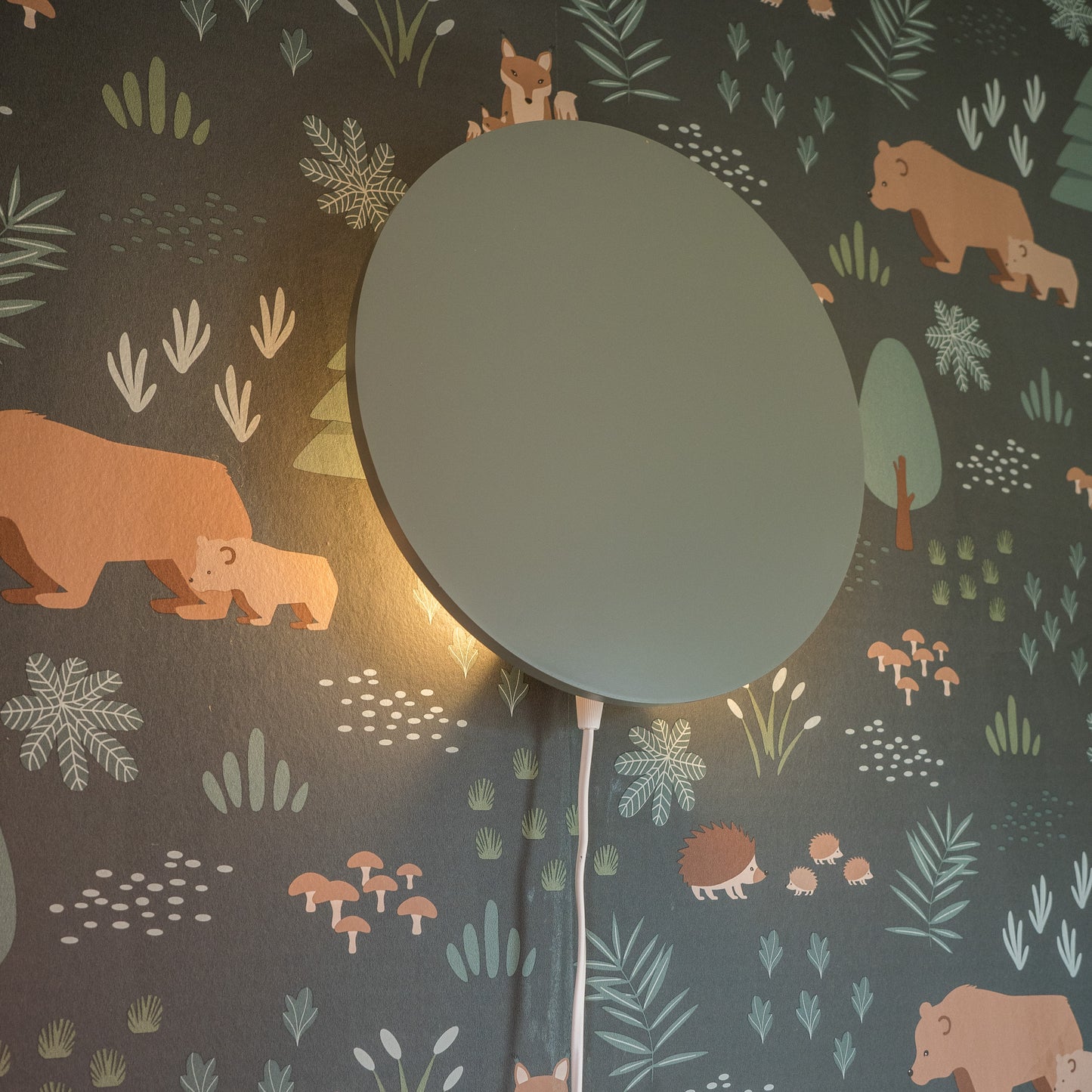 Houten wandlamp kinderkamer | cirkel groen - toddie.nl ®