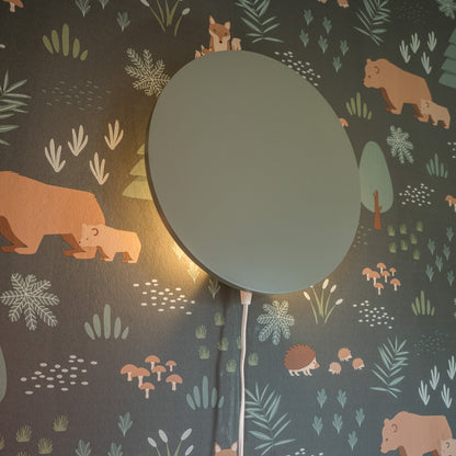 Houten wandlamp kinderkamer | cirkel groen - toddie.nl ®