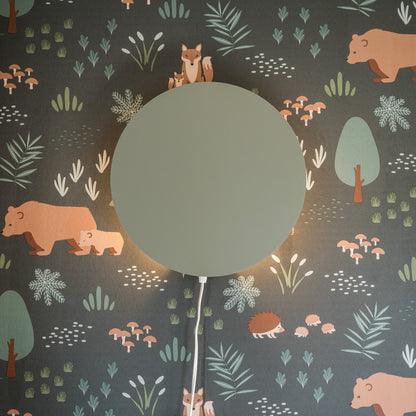 Houten wandlamp kinderkamer | cirkel groen - toddie.nl ®