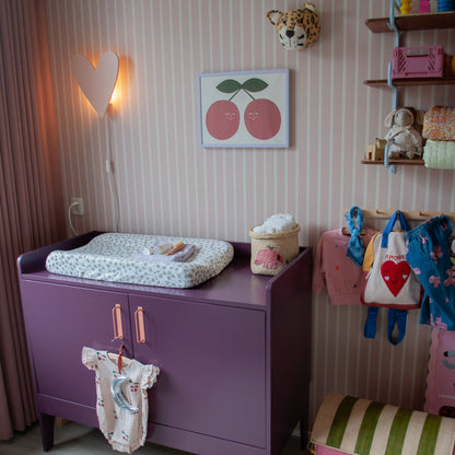 Houten wandlamp kinderkamer | Hart - peach - toddie.nl ®