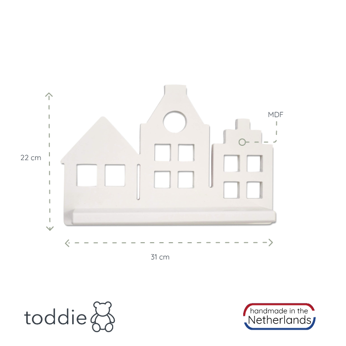 Hölzerne Wandregal Kinderzimmer | Kanalhäuser - weiß Wandregal toddie.de   