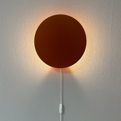 Houten wandlamp kinderkamer | cirkel baksteen rood - toddie.nl ®