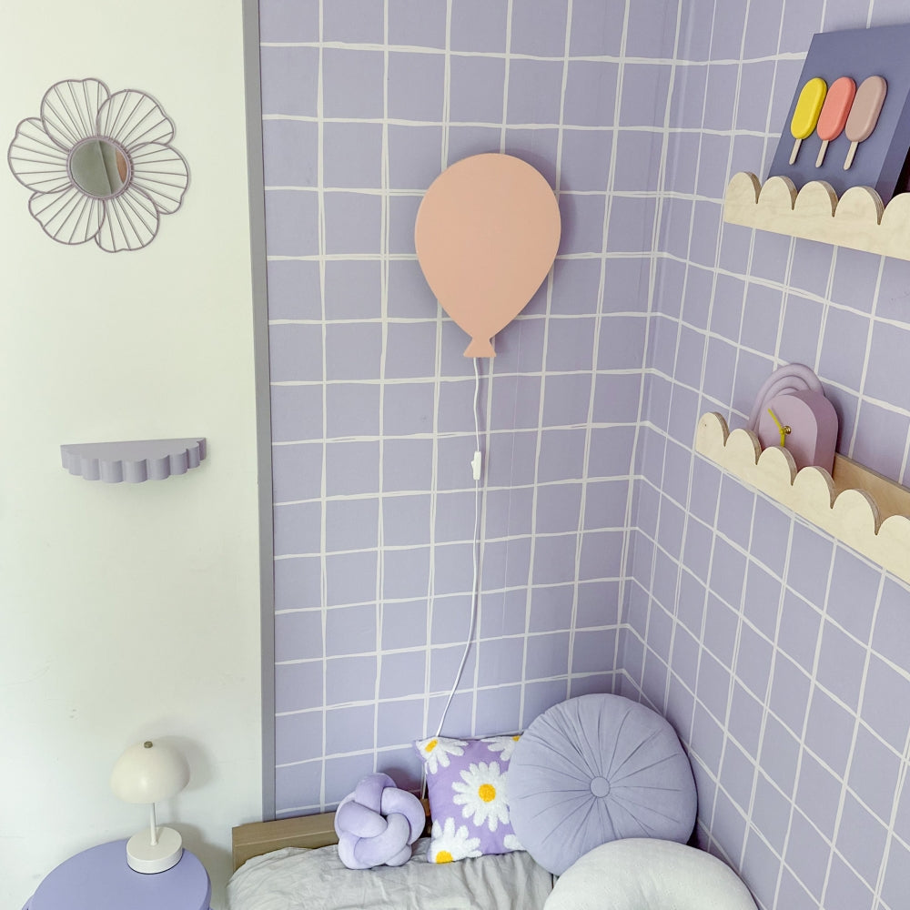 Houten wandlamp kinderkamer | Ballon - Peach