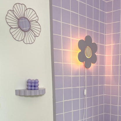Houten wandlamp kinderkamer | Bloem - Lila - toddie.nl ®