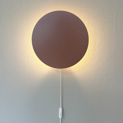 Houten wandlamp kinderkamer | cirkel terra roze - toddie.nl ®