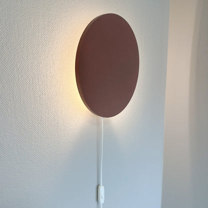 Houten wandlamp kinderkamer | cirkel terra roze - toddie.nl ®