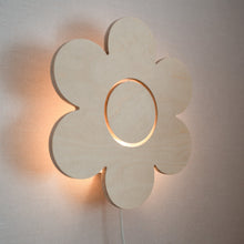 Houten wandlamp kinderkamer | Bloem - blank - toddie.nl ®