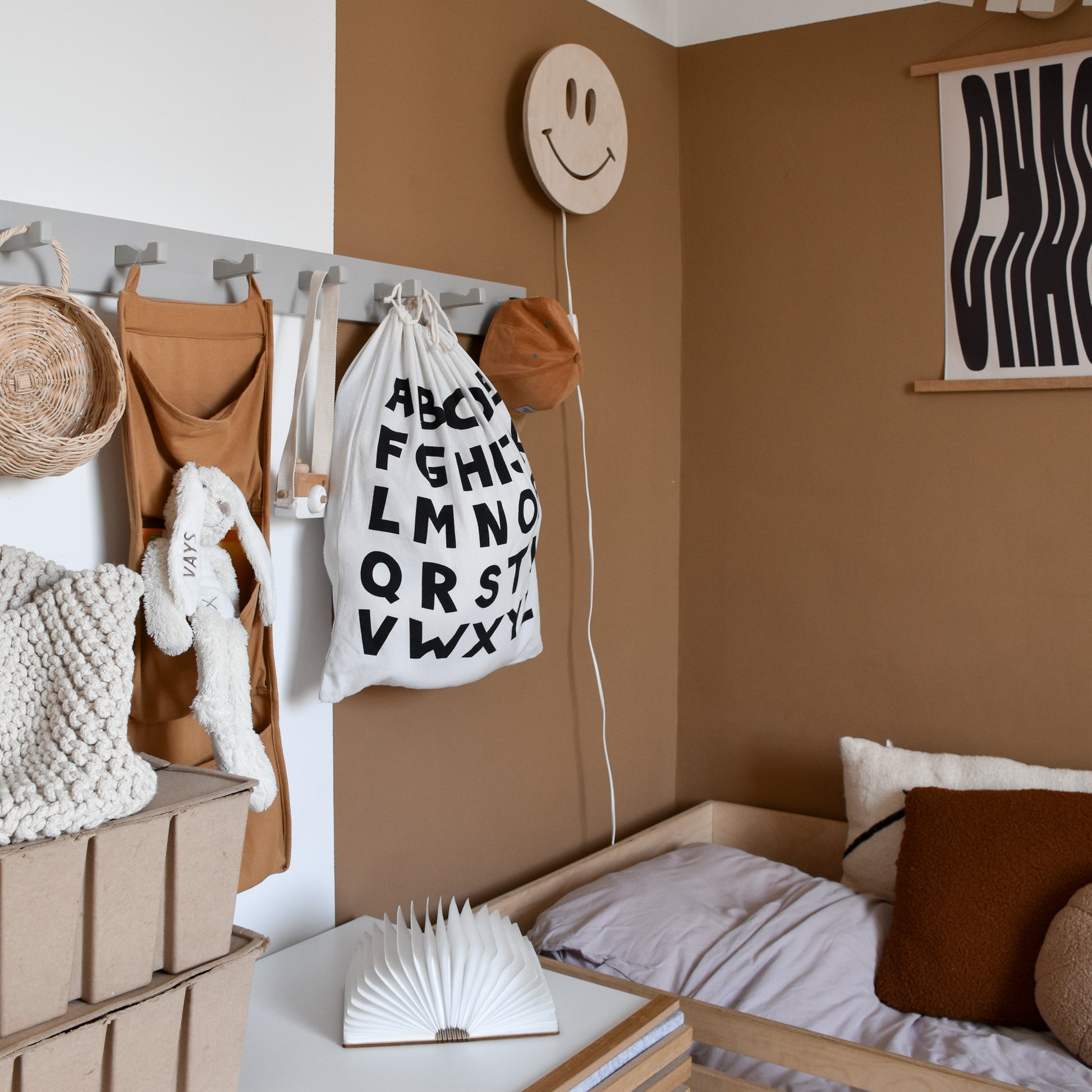 Houten wandlamp kinderkamer | Smiley - blank - toddie.nl ®
